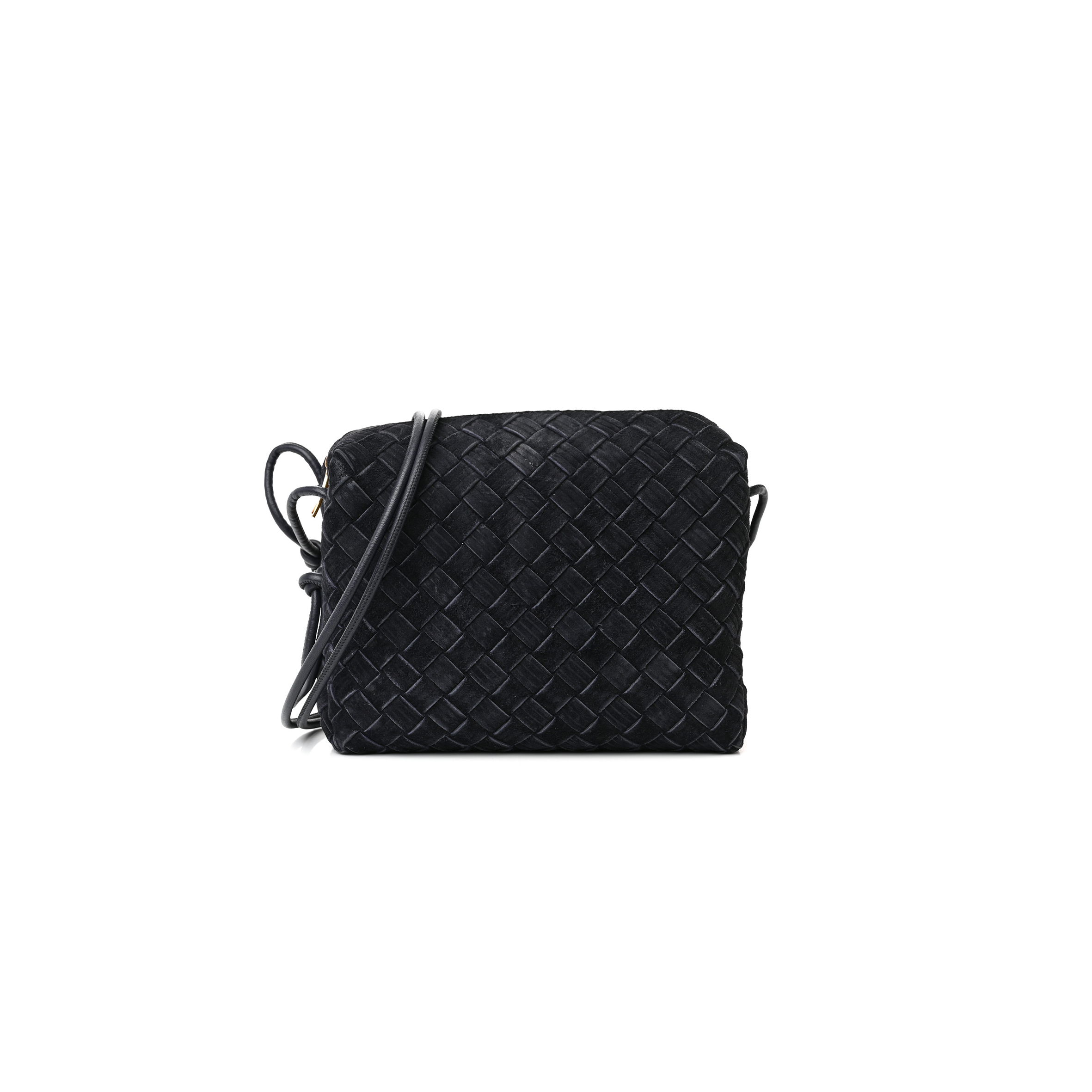 BOTTEGA VENETA SUEDE INTRECCIATO SMALL LOOP CAMERA BAG SPACE  (21*17*10cm)