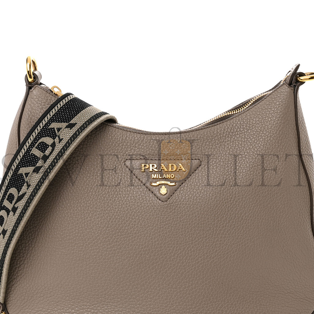 PRADA VITELLO DAINO HOBO CLAY GREY (30*25*8cm)