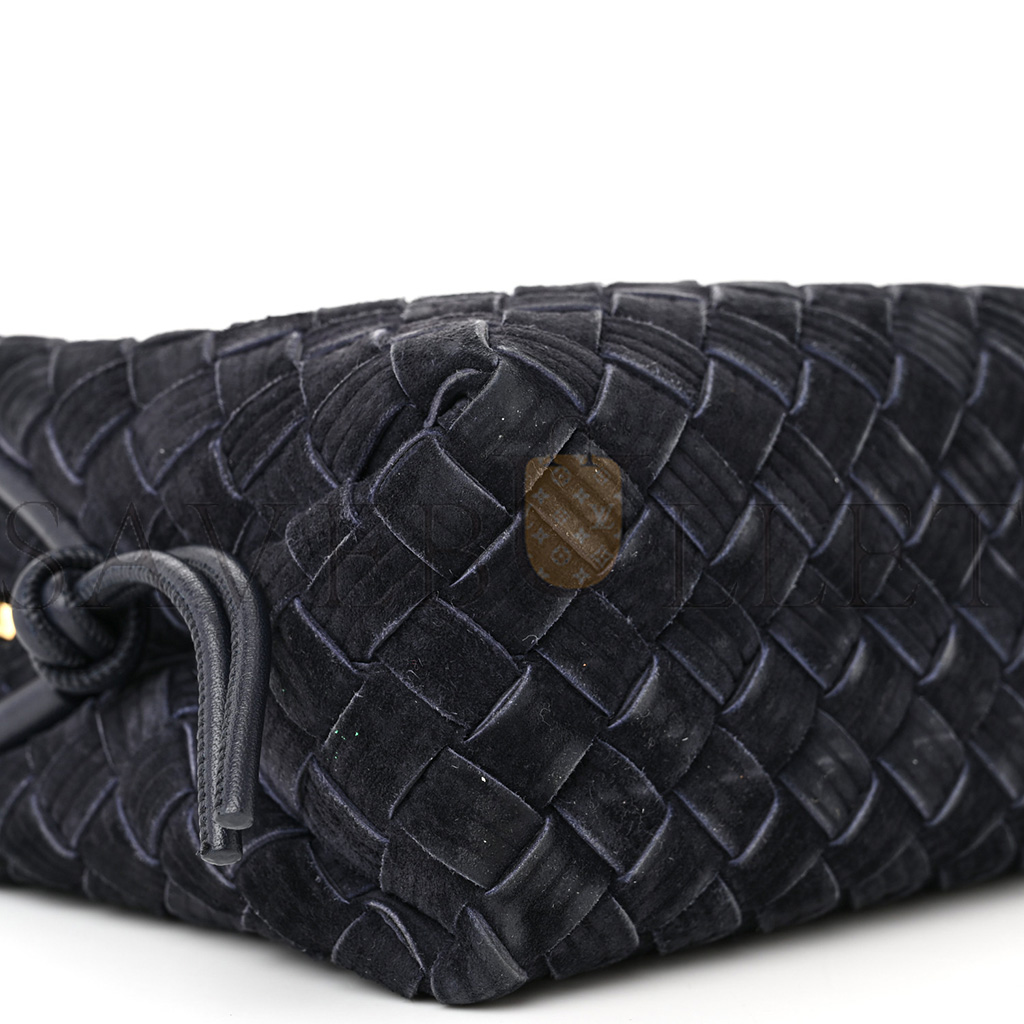 BOTTEGA VENETA SUEDE INTRECCIATO SMALL LOOP CAMERA BAG SPACE  (21*17*10cm)