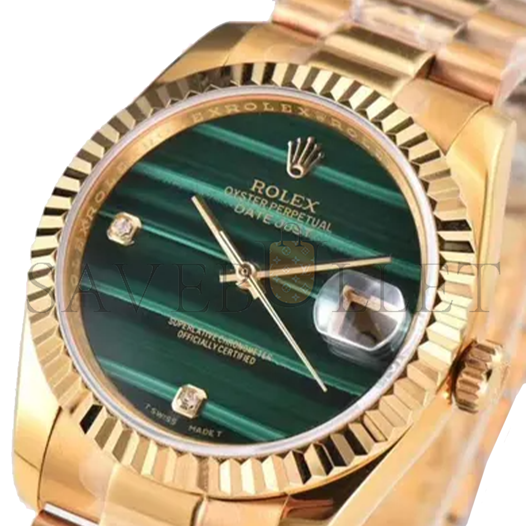 ROLEX DATEJUST MALACHITE DIAL MECHANICAL WATCH 18238