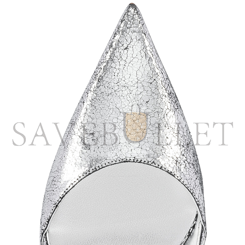 CHRISTIAN LOUBOUTIN CONDOROLINE 55 MM SLING BACK PUMPS-MANOIR LAMINATED CALF LEATHER-SILVER-WOMEN 1250280S211 CHRISTIAN LOUBOUTIN CONDOROLINE 55 MM SLING BACK PUMPS-MANOIR LAMINATED CALF LEATHER-SILVER-WOMEN 1250280S211