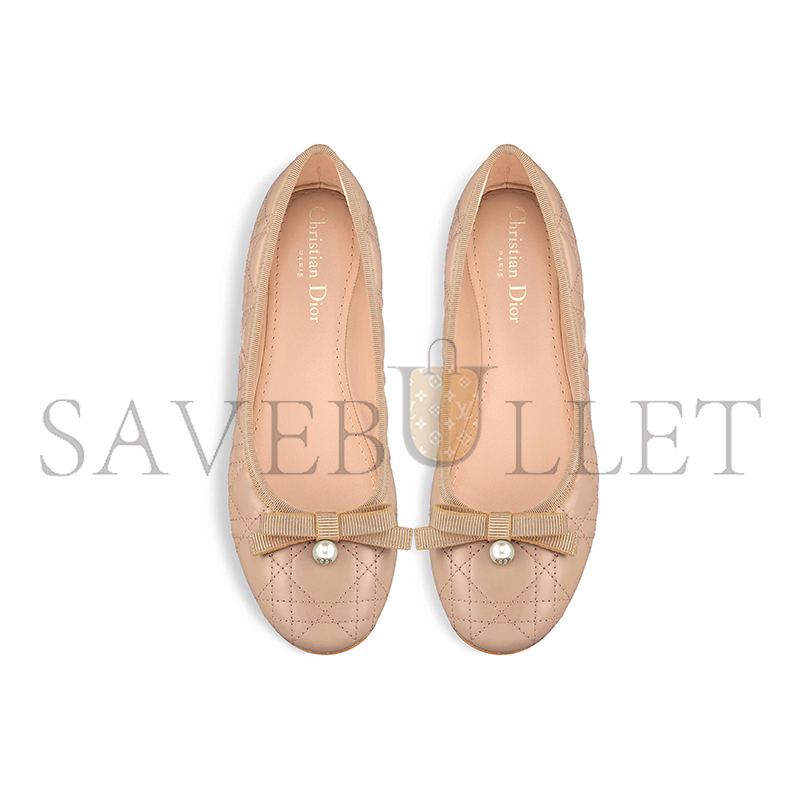 DIOR BALLET FLAT NUDE QUILTED CANNAGE CALFSKIN KDB877CQC_S21U DIOR BALLET FLAT NUDE QUILTED CANNAGE CALFSKIN KDB877CQC_S21U
