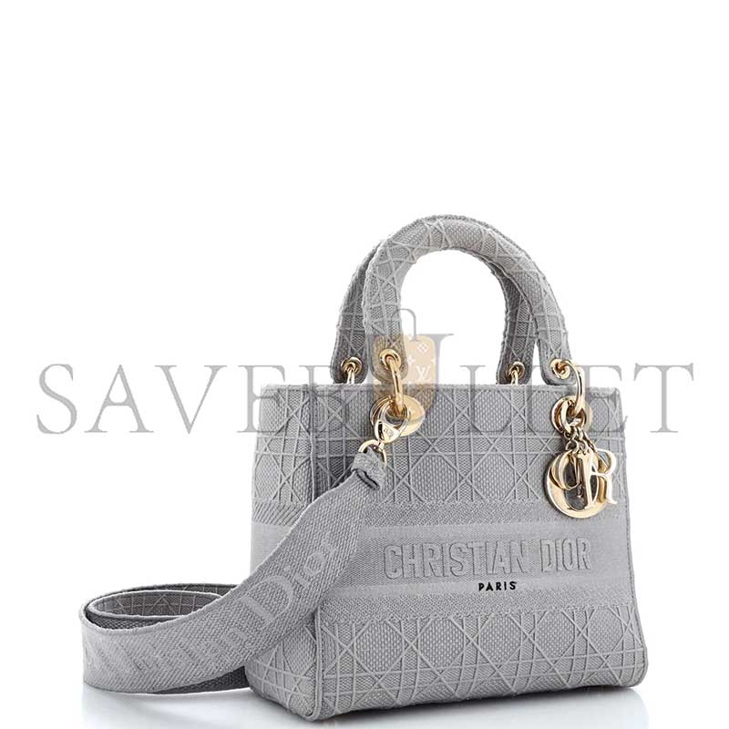 DIOR LADY D-LITE BAG CANNAGE EMBROIDERED CANVAS MEDIUM (24*20*11cm)