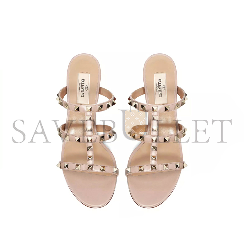 VALENTINO ROCKSTUD CALFSKIN LEATHER SLIDE SANDAL 60 MM 5W2S0C47VOD_P45 VALENTINO ROCKSTUD CALFSKIN LEATHER SLIDE SANDAL 60 MM 5W2S0C47VOD_P45