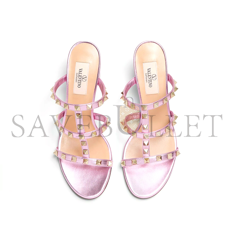 VALENTINO ROCKSTUD SLIDE SANDAL IN LAMINATED NAPPA 60MM 6W2S0C47QKH_GI1 VALENTINO ROCKSTUD SLIDE SANDAL IN LAMINATED NAPPA 60MM 6W2S0C47QKH_GI1