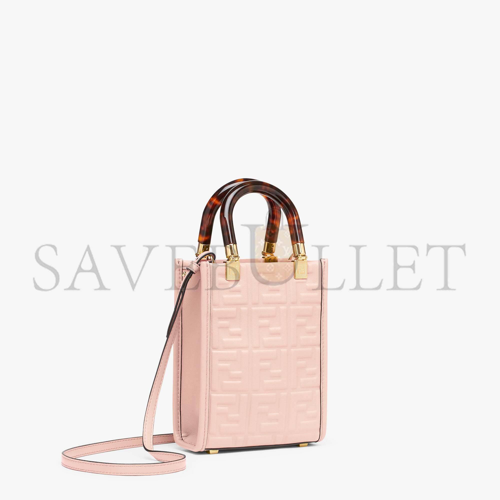 FENDI MINI SUNSHINE SHOPPER - PINK LEATHER MINI-BAG 8BS051AMCIF0J2F (18*13*6.5cm)