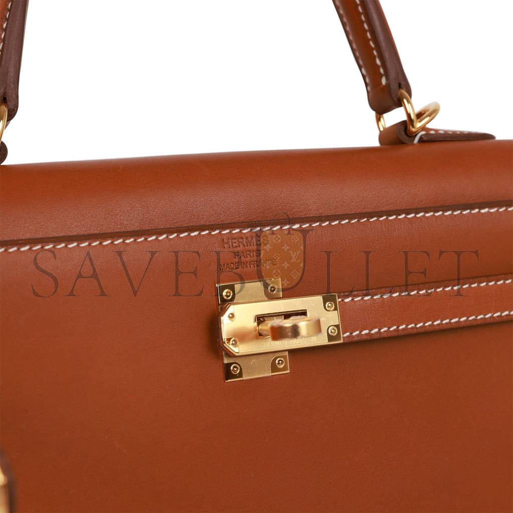 HERMES KELLY SELLIER 25 FAUVE BARENIA GOLD HARDWARE  (25*17*7cm)