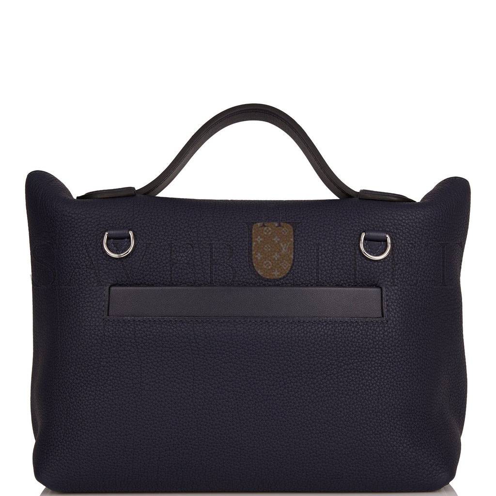 HERMES 2424 BAG 29 BLEU NUIT ALLIGATOR AND TOGO TOUCH PALLADIUM HARDWARE (29*24*15cm)