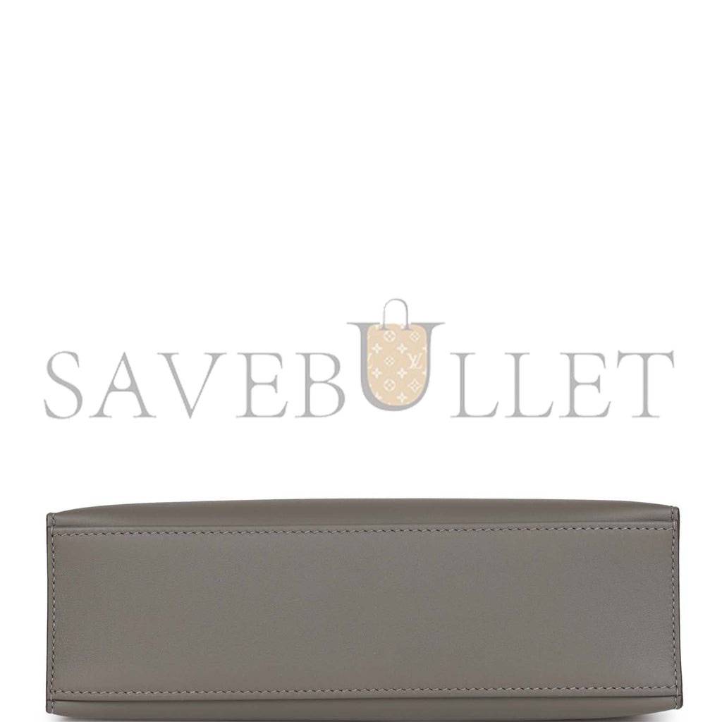 HERMES MINI KELLY POCHETTE GRIS MEYER SWIFT PALLADIUM HARDWARE  (22*14*7cm)