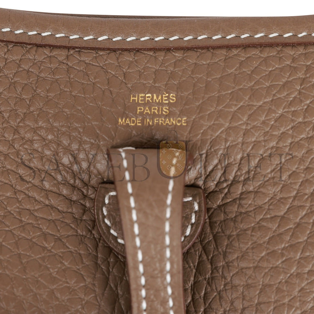 HERMES EVELYNE TPM ETOUPE CLEMENCE GOLD HARDWARE (17cm)