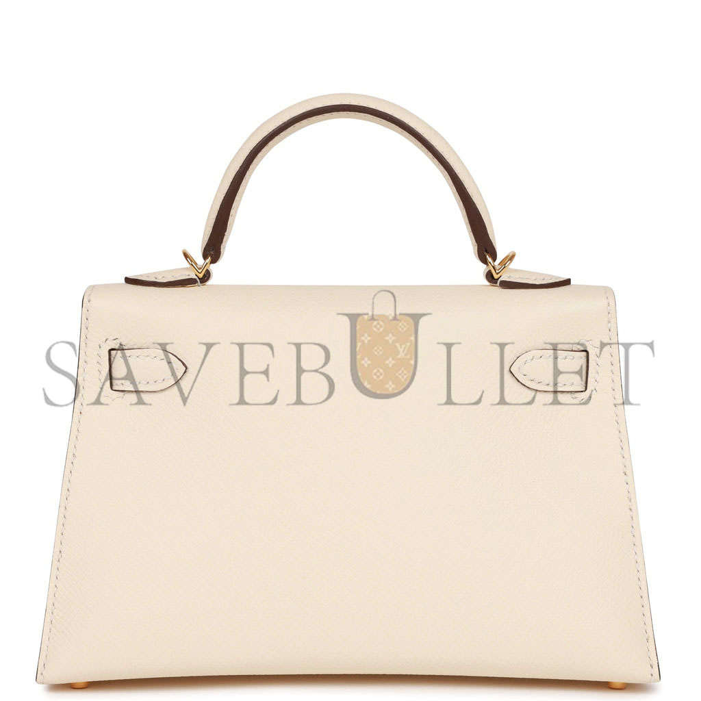 HERMES MINI KELLY SELLIER 20 NATA EPSOM GOLD HARDWARE (19*12*5.5cm)