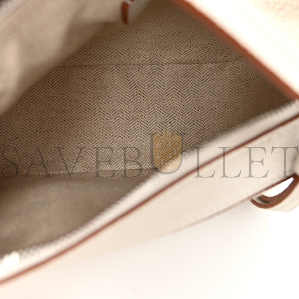 LOEWE CALFSKIN MINI PUZZLE BAG SOFT WHITE (18*12.5*8cm)