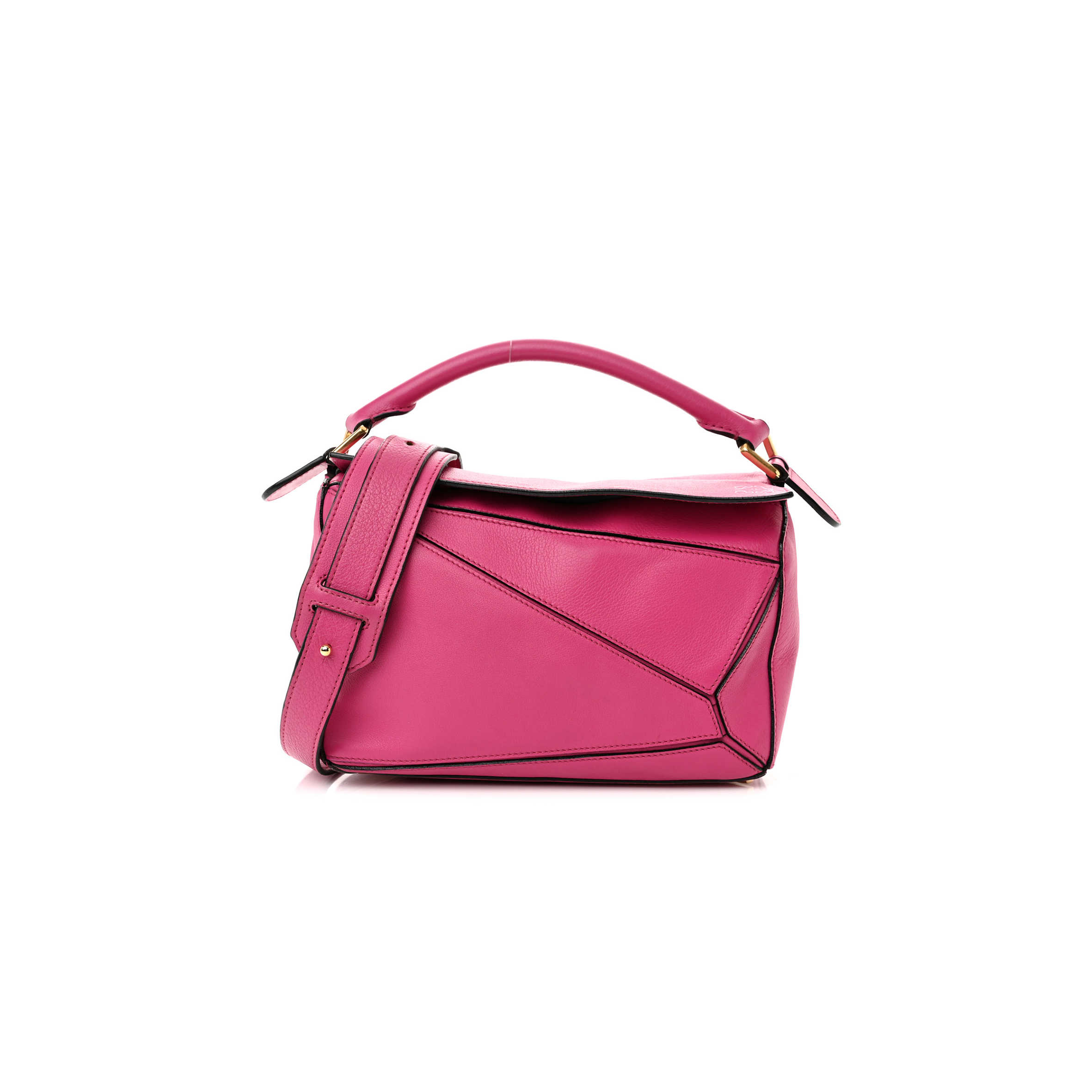 LOEWE CALFSKIN SMALL PUZZLE BAG FUCHSIA (24*16.5*10.5cm)