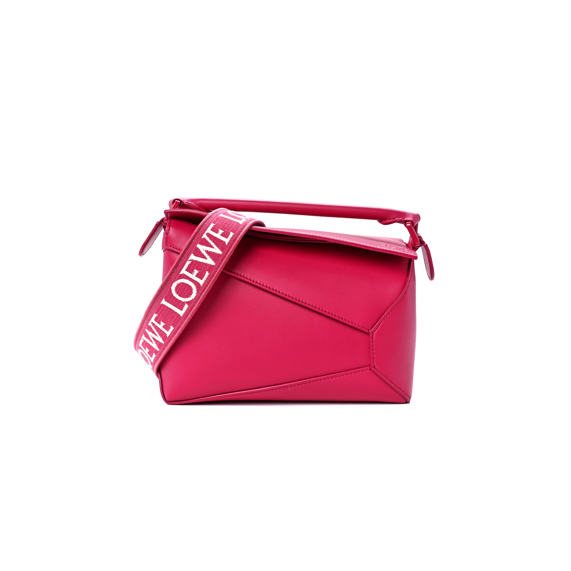 LOEWE SATIN CALFSKIN MONOCHROME SMALL PUZZLE EDGE BAG RUBY RED GLAZE (24*16.5*10.5cm)