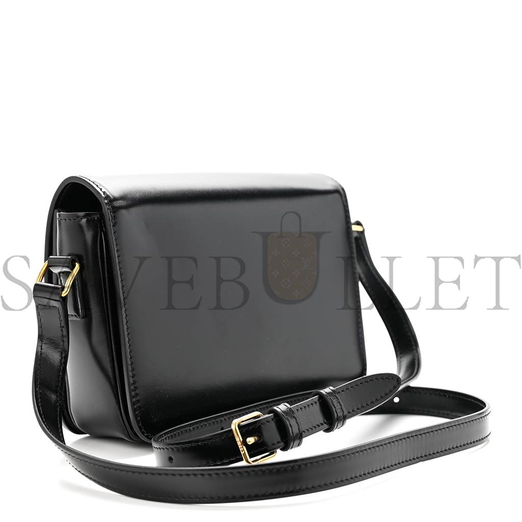 CELINE SHINY CALFSKIN TEEN TRIOMPHE BLACK (18*13*6cm)