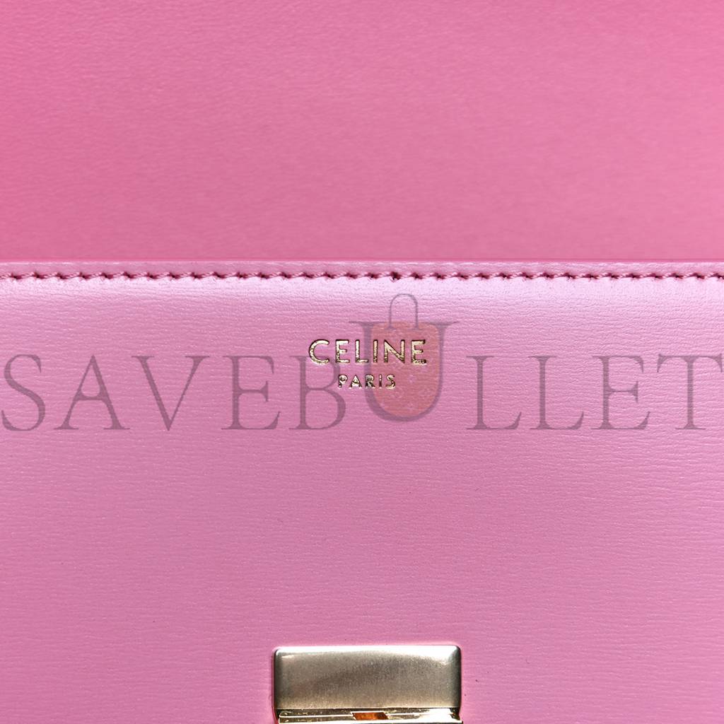 CELINE SHINY CALFSKIN TRIOMPHE FLAMINGO (20*11*4cm)