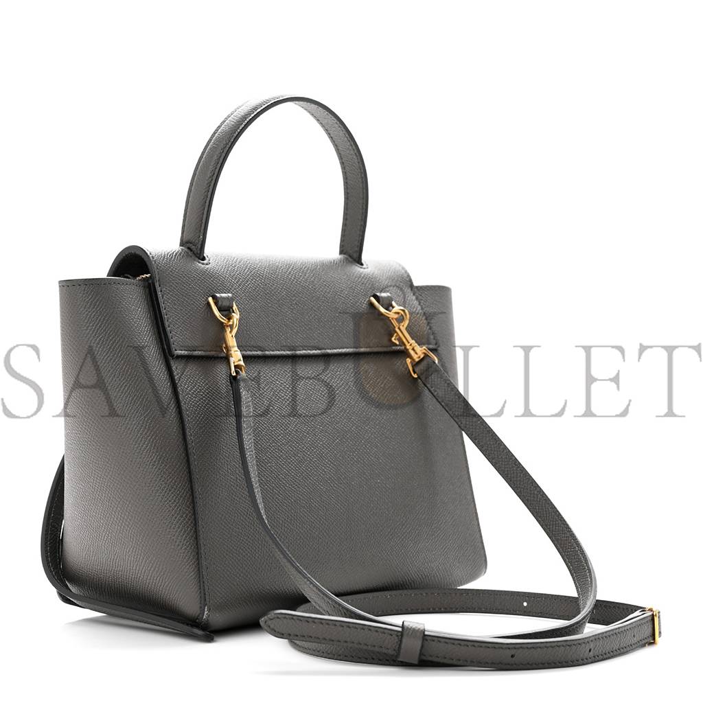 CELINE GRAINED CALFSKIN NANO BELT BAG GREY (20*19*11cm)