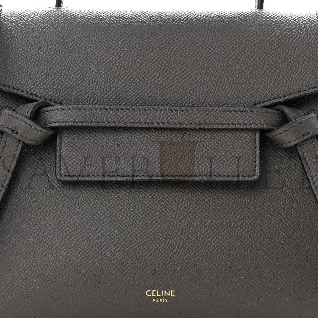 CELINE GRAINED CALFSKIN NANO BELT BAG GREY (20*19*11cm)