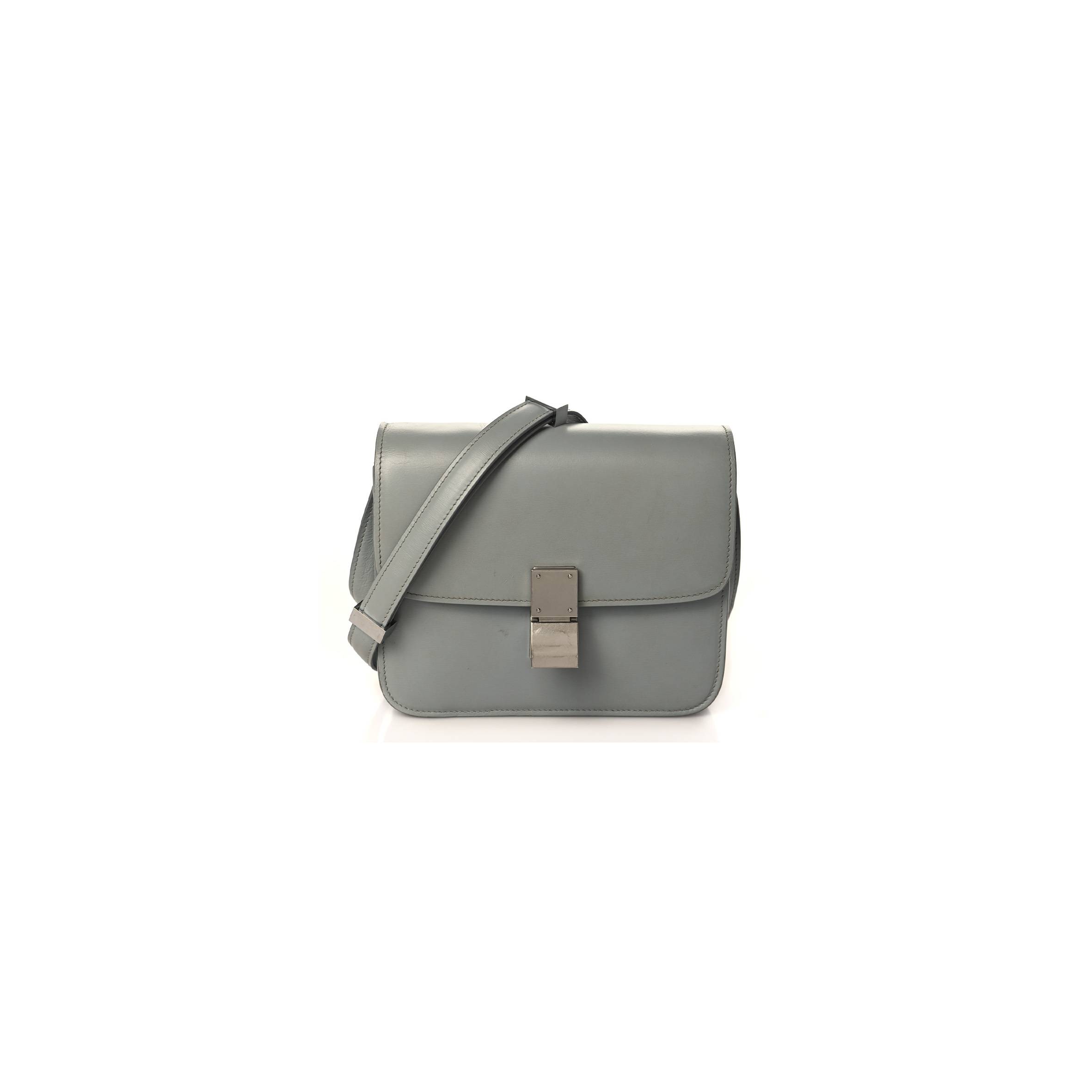 CELINE BOX CALFSKIN TEEN CLASSIC BOX FLAP BAG FROST (18*15*6cm)