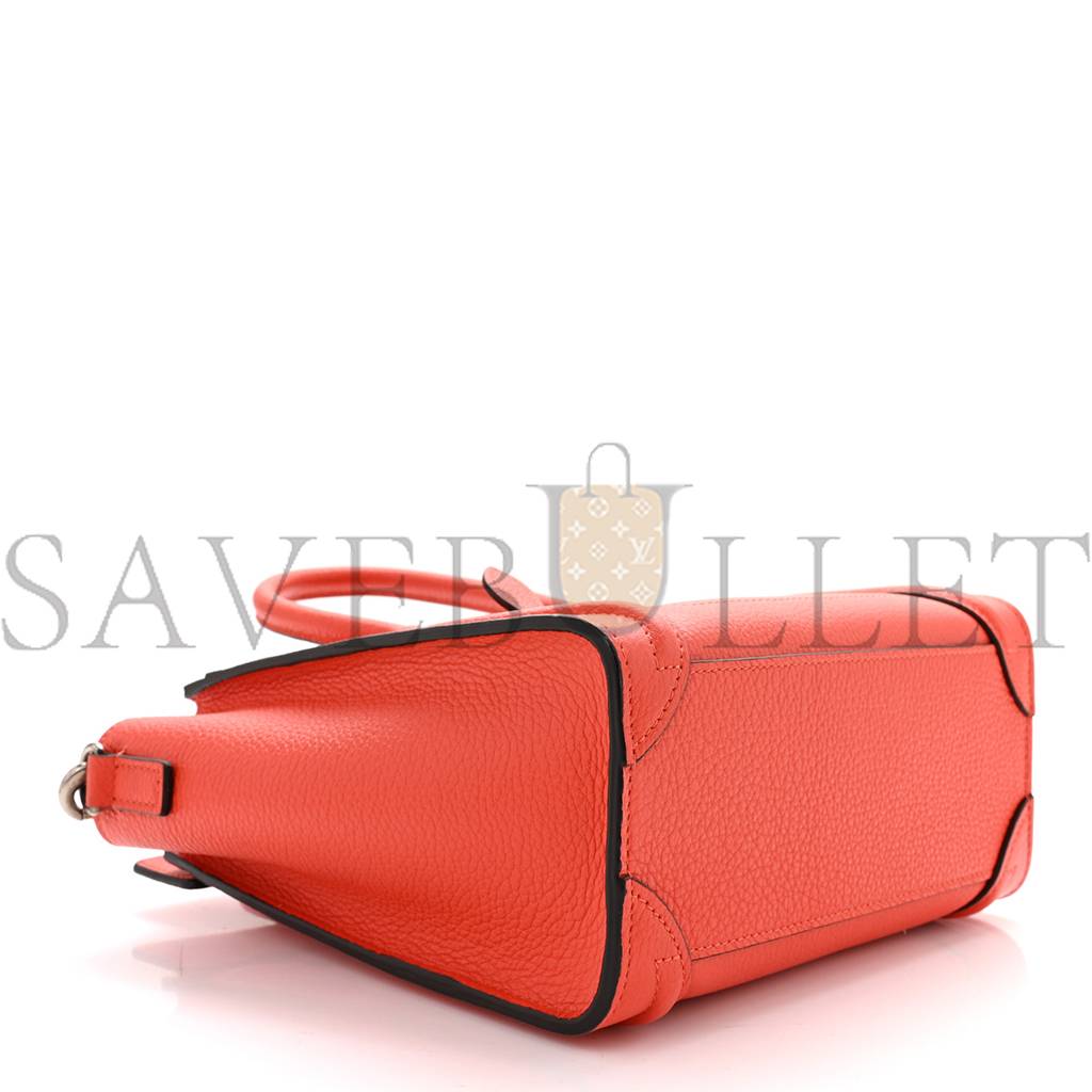 CELINE BABY GRAINED CALFSKIN NANO LUGGAGE RED (20*20*10cm)