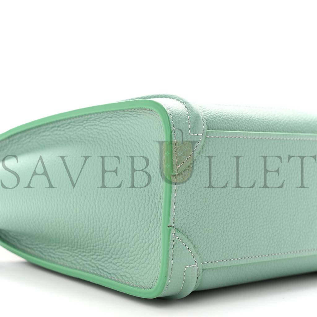 CELINE DRUMMED CALFSKIN NANO LUGGAGE CELADON (21*20*10cm)