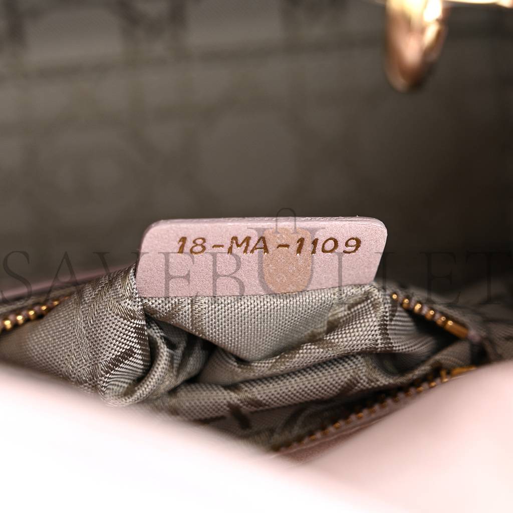 DIOR METALLIC LAMBSKIN CANNAGE MINI LADY DIOR LOTUS (17*15*7.6cm) DIOR METALLIC LAMBSKIN CANNAGE MINI LADY DIOR LOTUS (17*15*7.6cm)