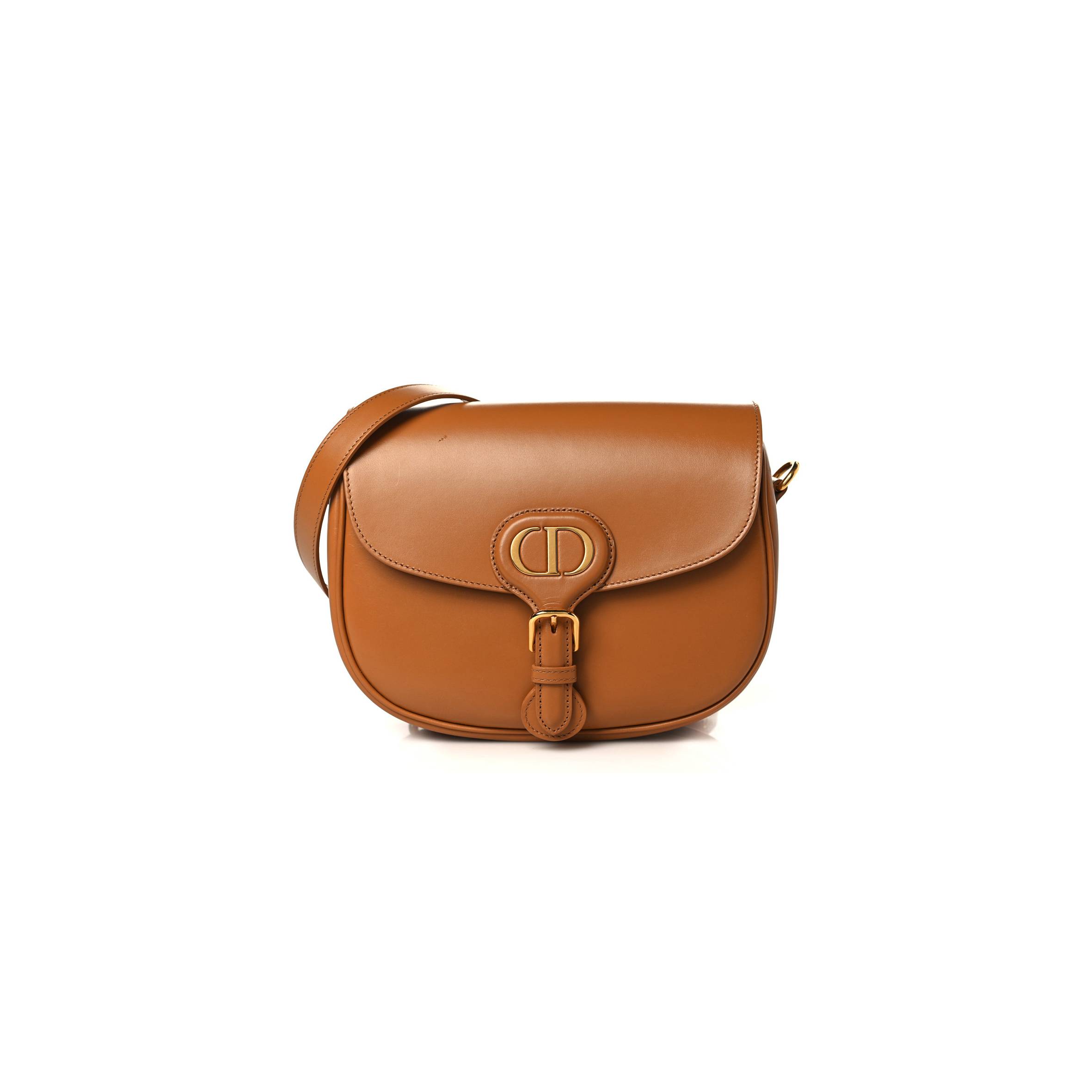 DIOR BOX CALFSKIN MEDIUM BOBBY FLAP CAMEL (22*17*6.4cm)