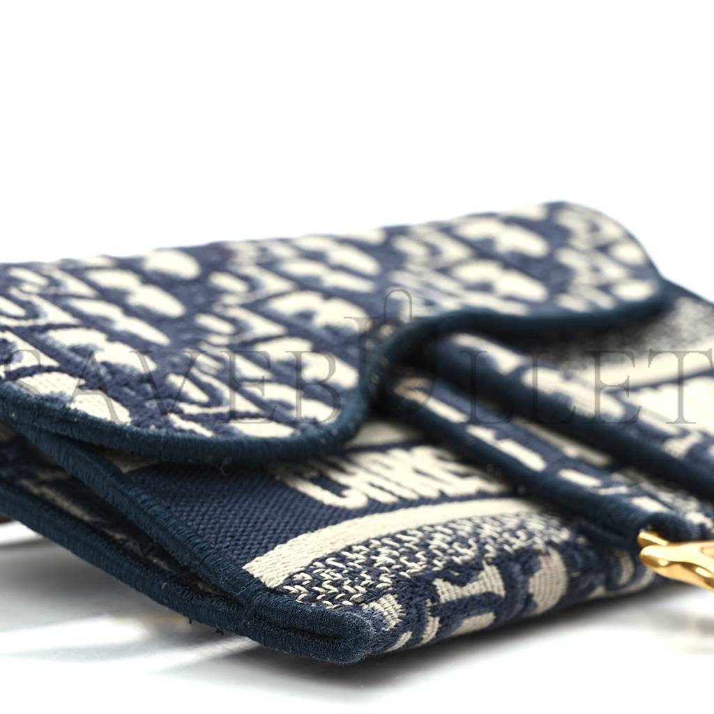 DIOR OBLIQUE SLIM SADDLE POUCH BLUE (21*13*2.5cm) DIOR OBLIQUE SLIM SADDLE POUCH BLUE (21*13*2.5cm)