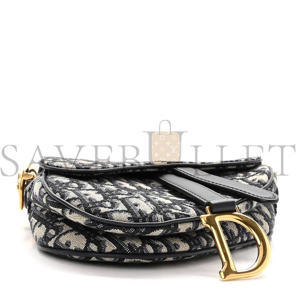 DIOR OBLIQUE MINI SADDLE BAG BLUE (23*15*3.8cm) DIOR OBLIQUE MINI SADDLE BAG BLUE (23*15*3.8cm)