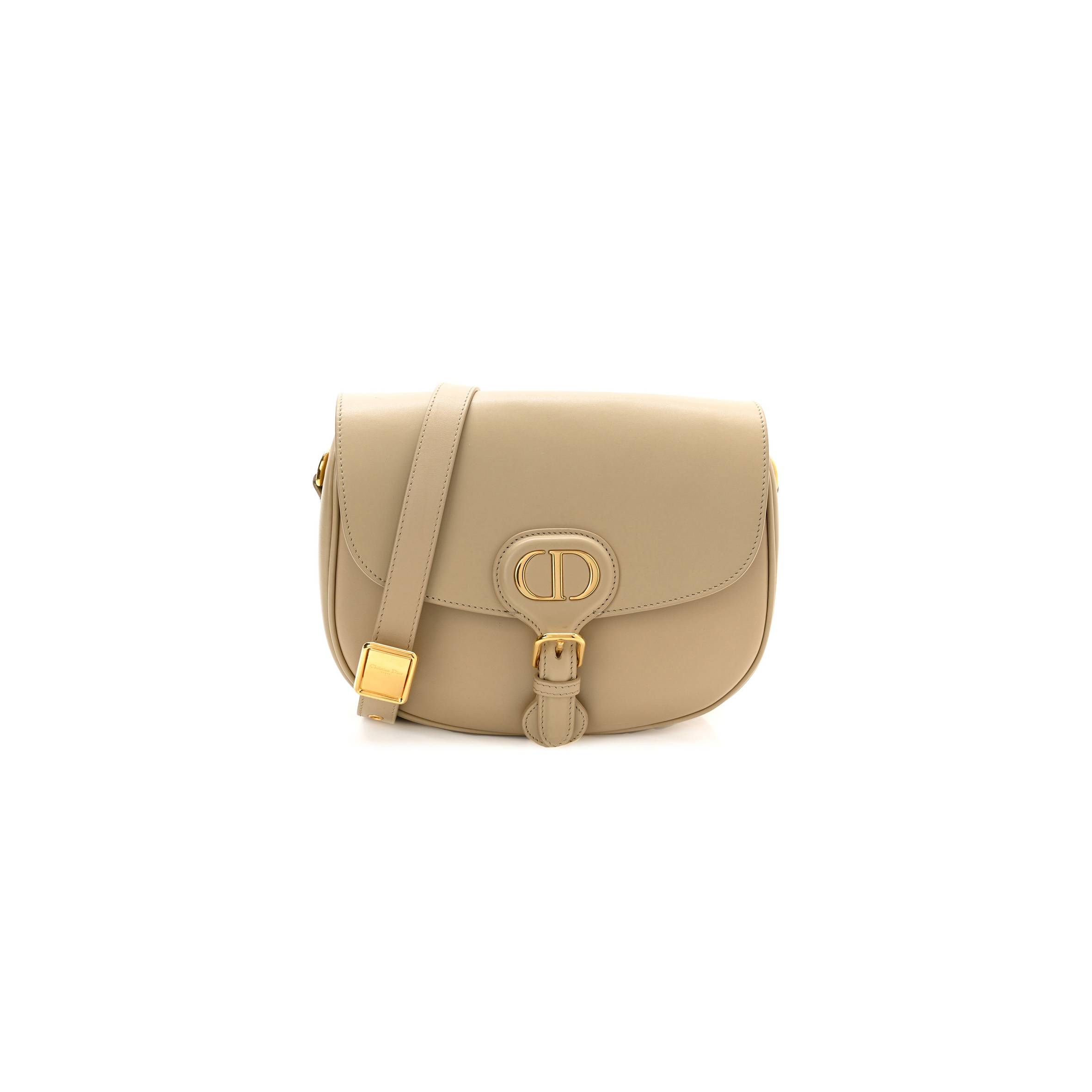 DIOR BOX CALFSKIN MEDIUM BOBBY FLAP BEIGE (22*17*6.4cm)