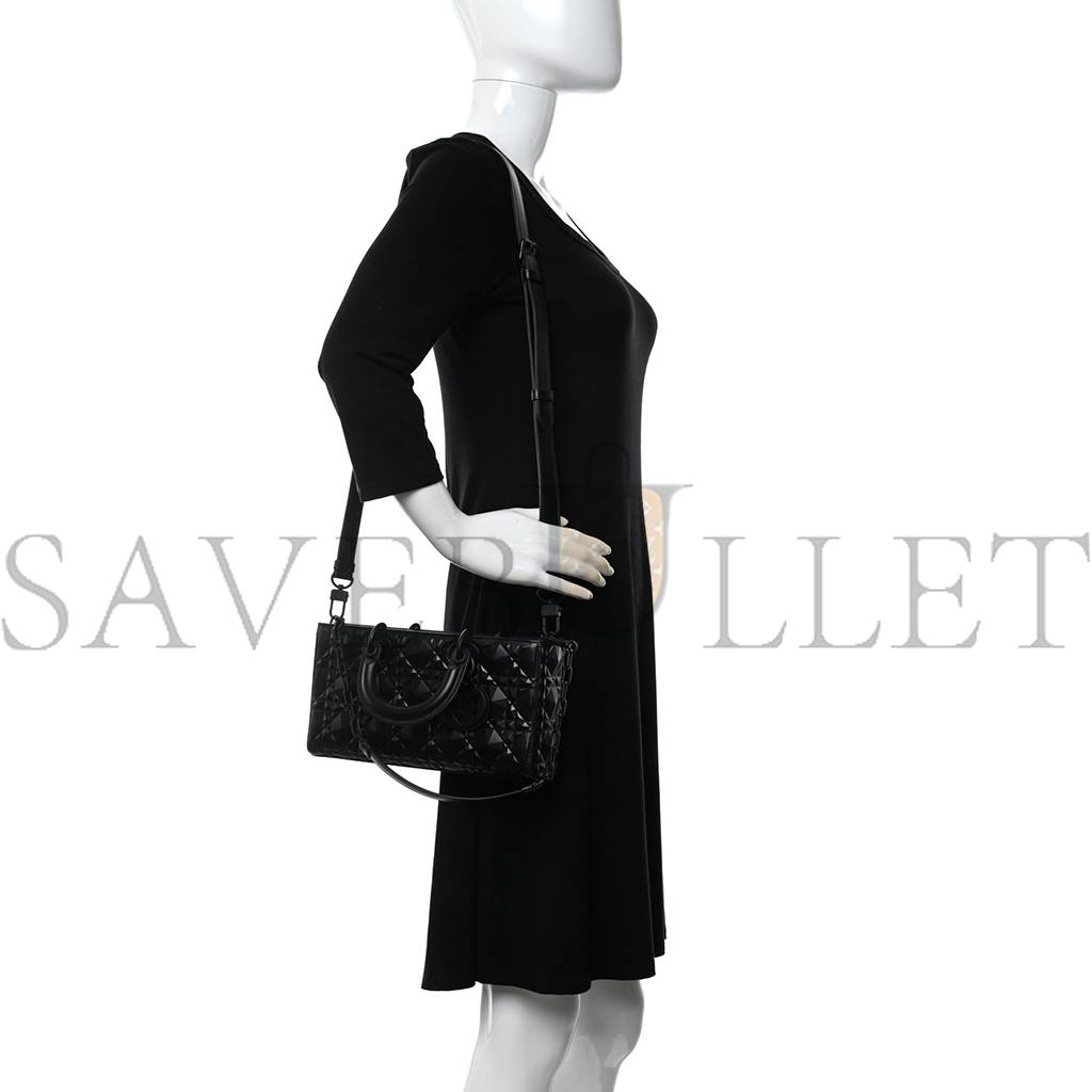 DIOR CALFSKIN CANNAGE DIAMOND MICRO LADY D-JOY BLACK (17*10*8.9cm) DIOR CALFSKIN CANNAGE DIAMOND MICRO LADY D-JOY BLACK (17*10*8.9cm)