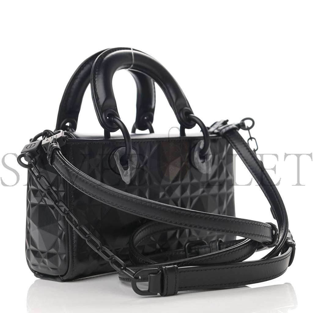 DIOR CALFSKIN CANNAGE DIAMOND MICRO LADY D-JOY BLACK (17*10*8.9cm) DIOR CALFSKIN CANNAGE DIAMOND MICRO LADY D-JOY BLACK (17*10*8.9cm)