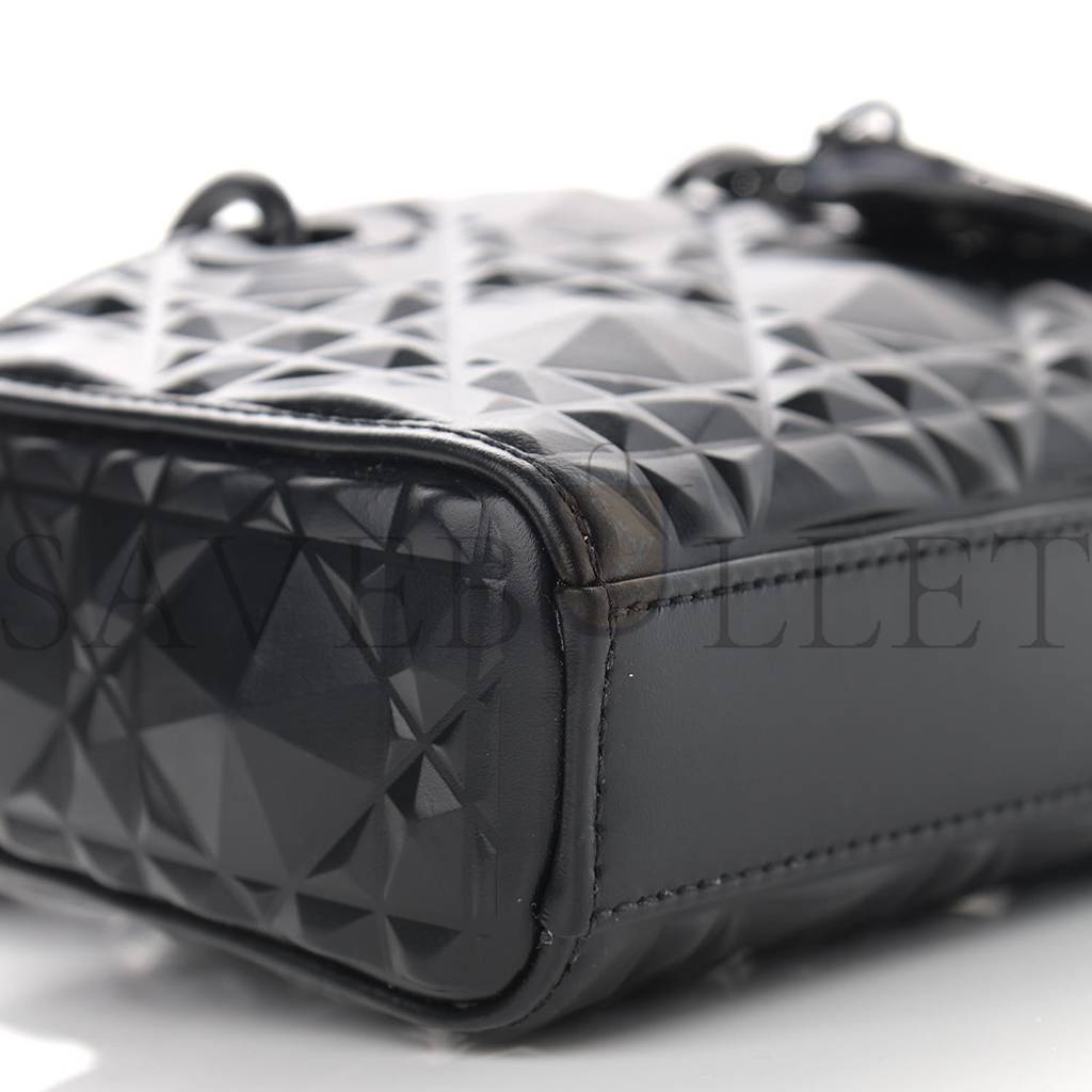 DIOR CALFSKIN CANNAGE DIAMOND MICRO LADY D-JOY BLACK (17*10*8.9cm) DIOR CALFSKIN CANNAGE DIAMOND MICRO LADY D-JOY BLACK (17*10*8.9cm)