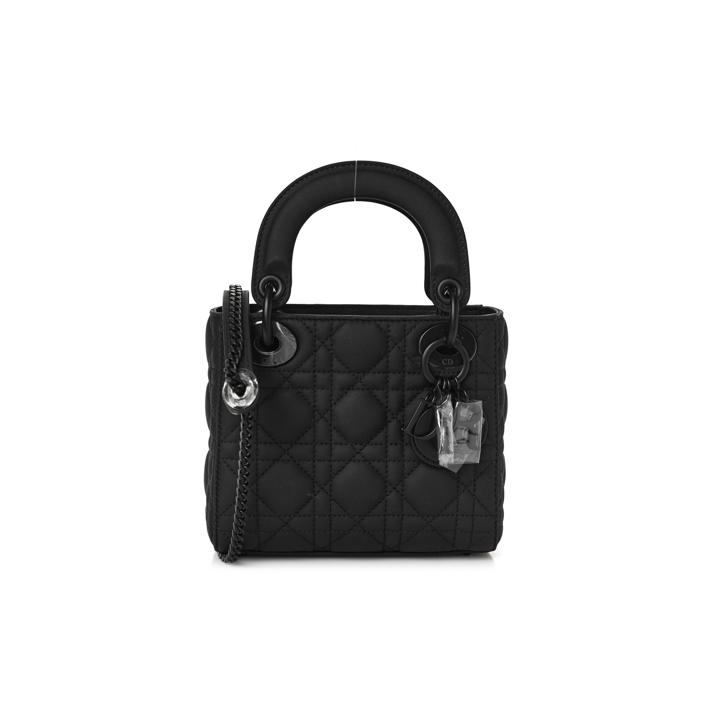 DIOR ULTRA MATTE CALFSKIN CANNAGE MINI LADY DIOR BLACK (17*15*7cm) DIOR ULTRA MATTE CALFSKIN CANNAGE MINI LADY DIOR BLACK (17*15*7cm)
