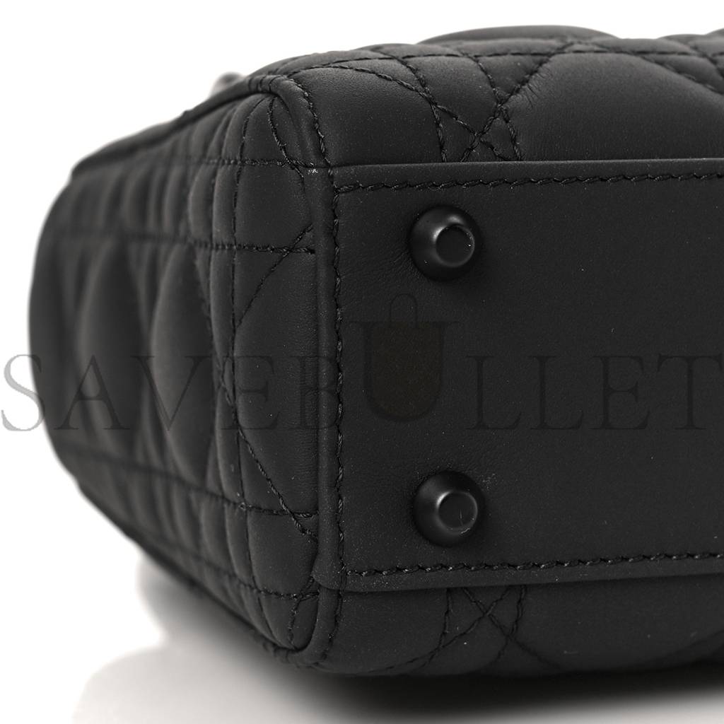 DIOR ULTRA MATTE CALFSKIN CANNAGE MINI LADY DIOR BLACK (17*15*7cm) DIOR ULTRA MATTE CALFSKIN CANNAGE MINI LADY DIOR BLACK (17*15*7cm)