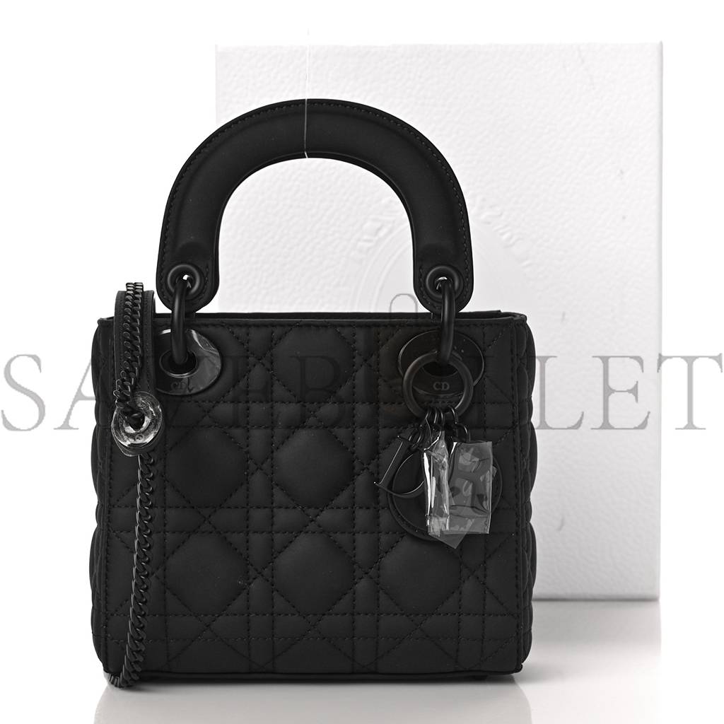DIOR ULTRA MATTE CALFSKIN CANNAGE MINI LADY DIOR BLACK (17*15*7cm) DIOR ULTRA MATTE CALFSKIN CANNAGE MINI LADY DIOR BLACK (17*15*7cm)