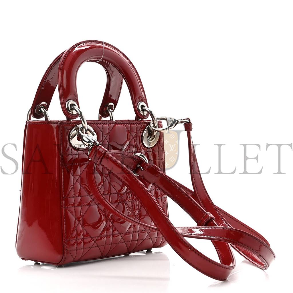 DIOR PATENT CANNAGE MINI LADY DIOR RED (17*15*7cm) DIOR PATENT CANNAGE MINI LADY DIOR RED (17*15*7cm)