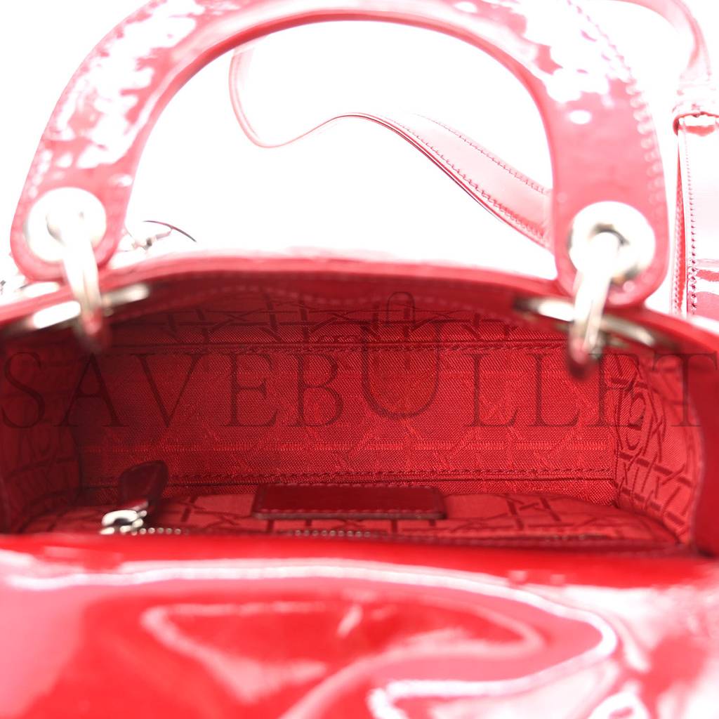 DIOR PATENT CANNAGE MINI LADY DIOR RED (17*15*7cm) DIOR PATENT CANNAGE MINI LADY DIOR RED (17*15*7cm)