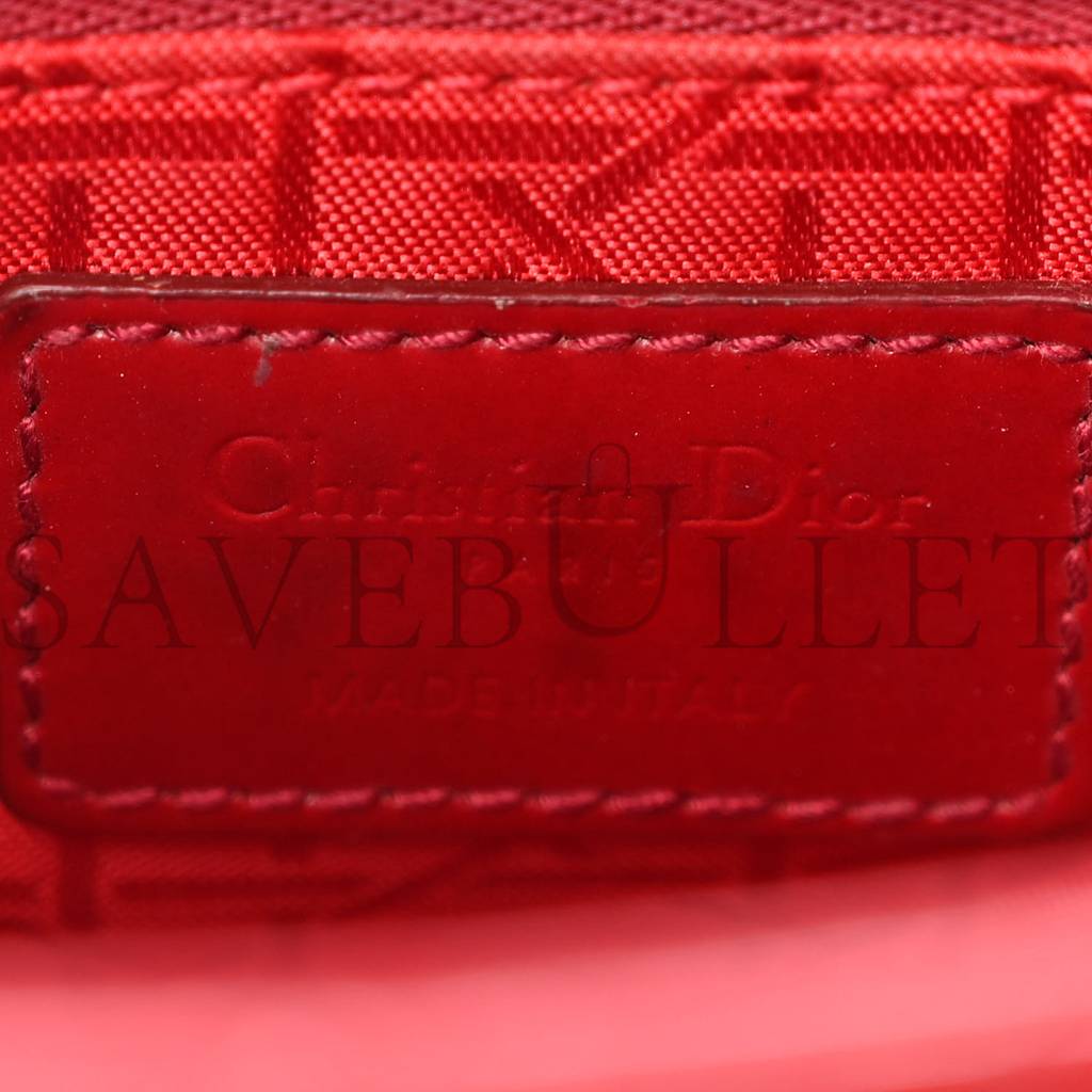 DIOR PATENT CANNAGE MINI LADY DIOR RED (17*15*7cm) DIOR PATENT CANNAGE MINI LADY DIOR RED (17*15*7cm)