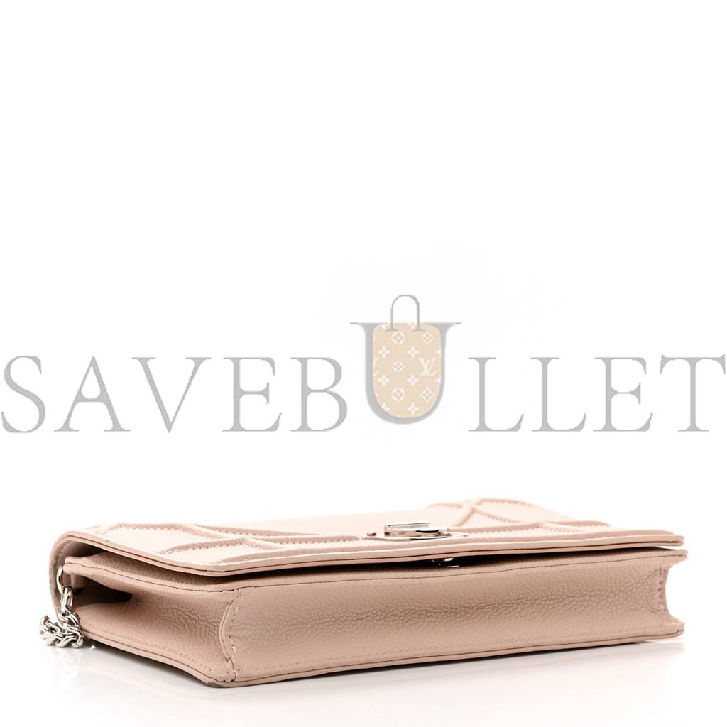 DIOR GRAINED CALFSKIN DIORAMA WALLET ON CHAIN POUCH NUDE (18*13*1.9cm)