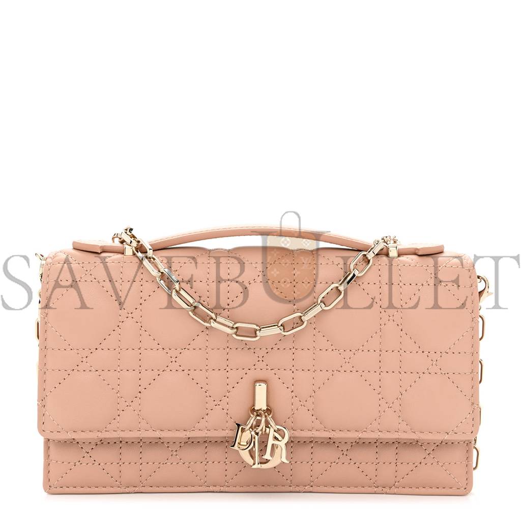 DIOR LAMBSKIN LADY DIOR TOP HANDLE CLUTCH CARAMEL BEIGE (20*11*3.8cm) DIOR LAMBSKIN LADY DIOR TOP HANDLE CLUTCH CARAMEL BEIGE (20*11*3.8cm)