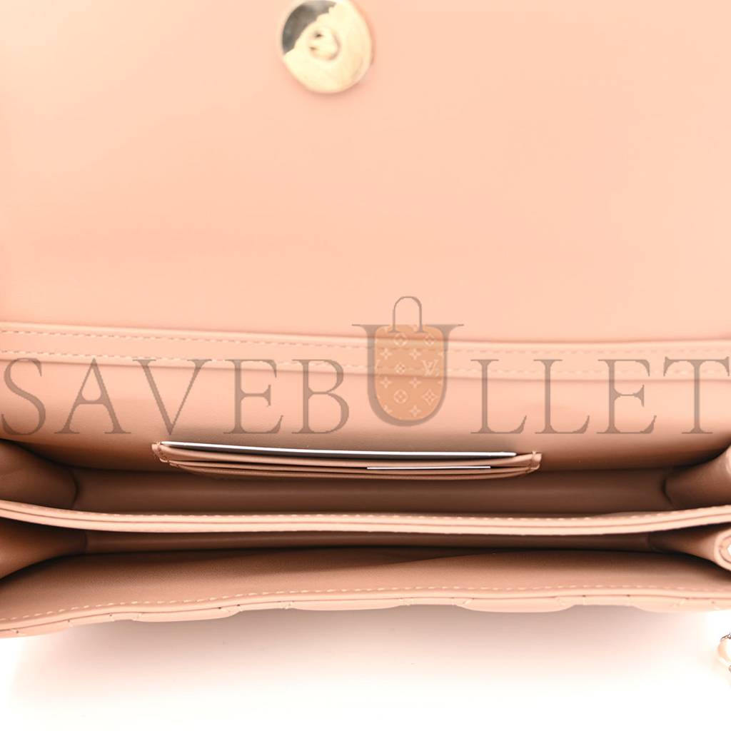 DIOR LAMBSKIN LADY DIOR TOP HANDLE CLUTCH CARAMEL BEIGE (20*11*3.8cm) DIOR LAMBSKIN LADY DIOR TOP HANDLE CLUTCH CARAMEL BEIGE (20*11*3.8cm)