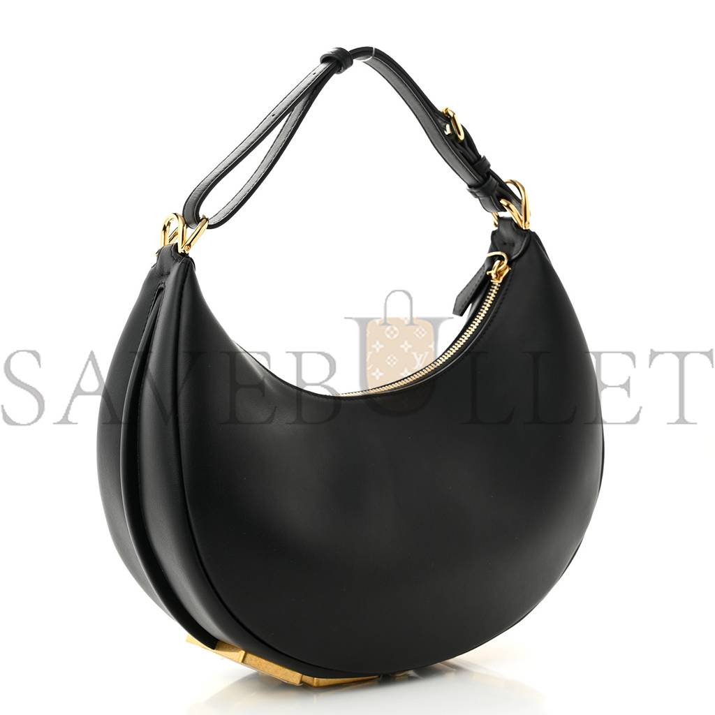 FENDI VITELLO GRACE MATTE SMALL FENDIGRAPHY HOBO BAG BLACK (28*24*9cm) FENDI VITELLO GRACE MATTE SMALL FENDIGRAPHY HOBO BAG BLACK (28*24*9cm)