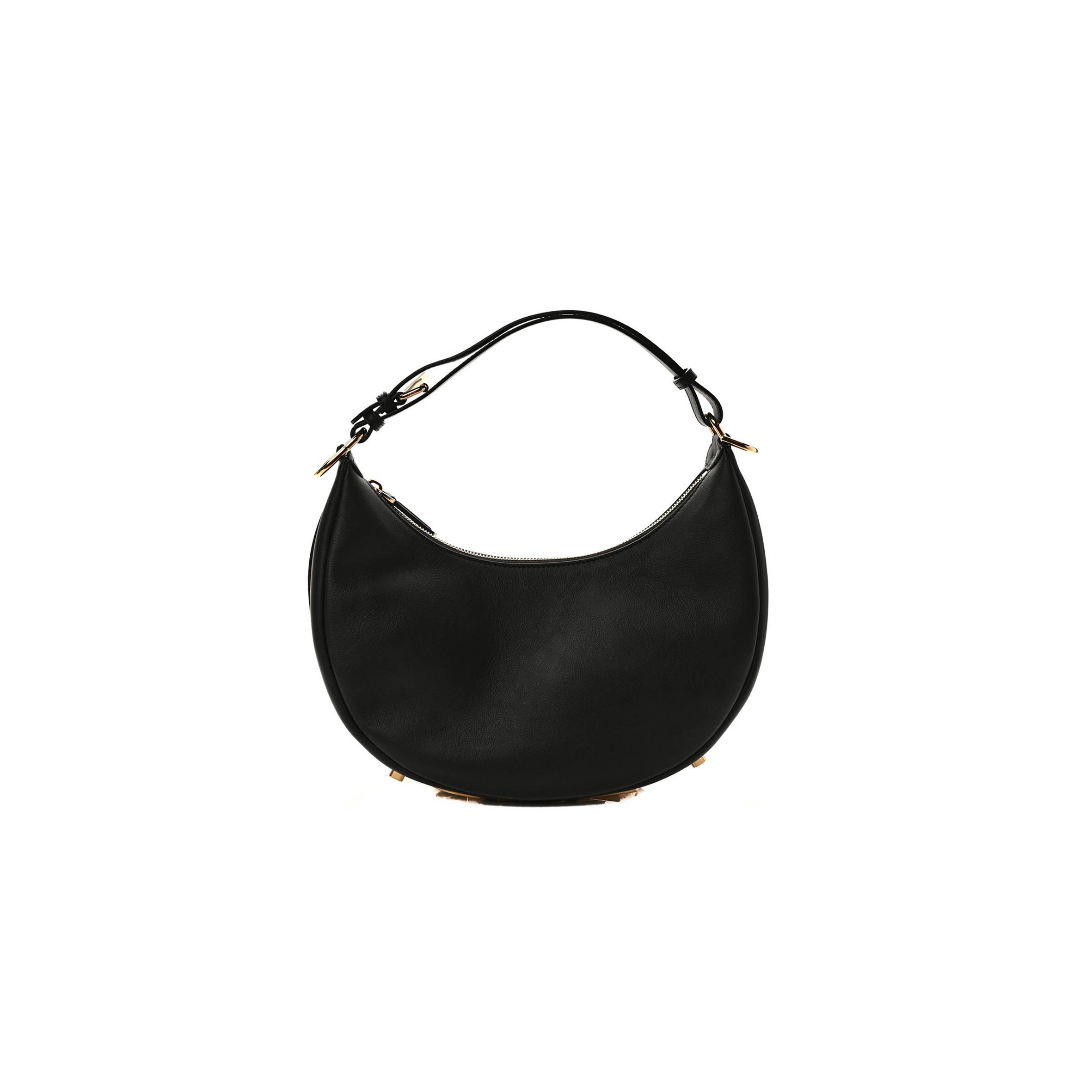 FENDI VITELLO GRACE MATTE SMALL FENDIGRAPHY HOBO BAG BLACK (22*17*10cm) FENDI VITELLO GRACE MATTE SMALL FENDIGRAPHY HOBO BAG BLACK (22*17*10cm)